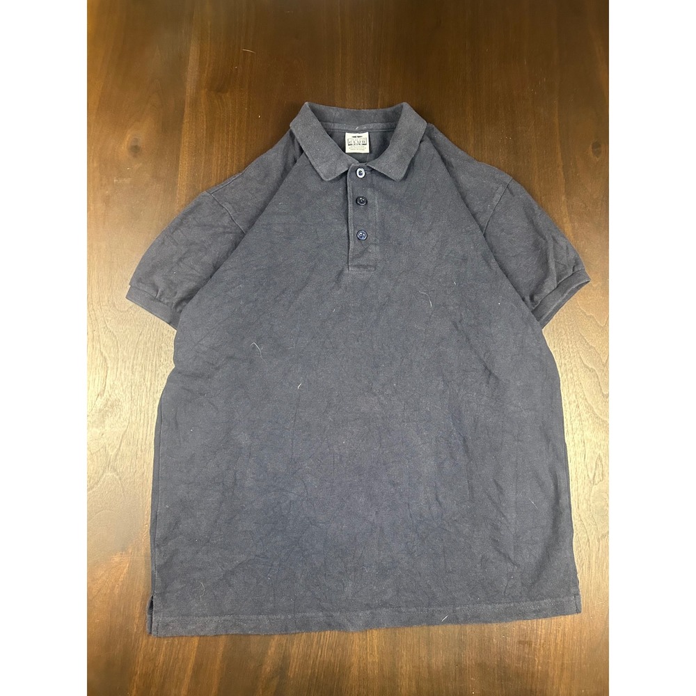 Pro Club Polo Mens Large Navy Blue Short Sleeve Pique Knit Workwear Shirt